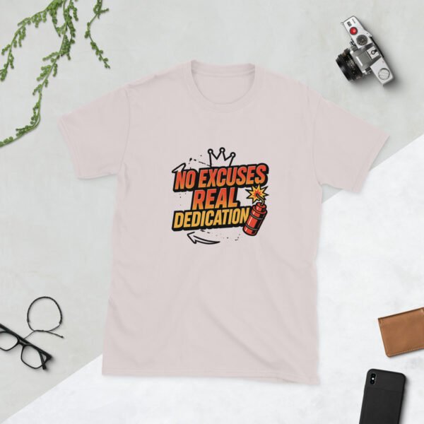 NO EXCUSES Gym Tee – REAL DEDICATION Workout Shirt - Image 4