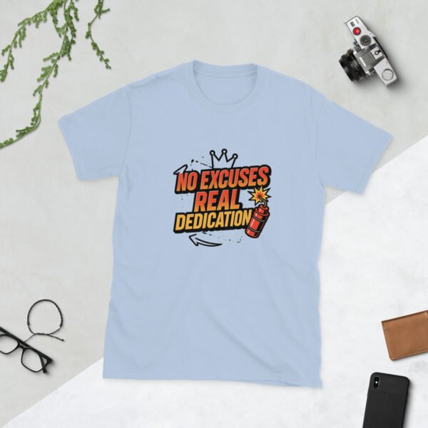 NO EXCUSES Gym Tee – REAL DEDICATION Workout Shirt - Image 2