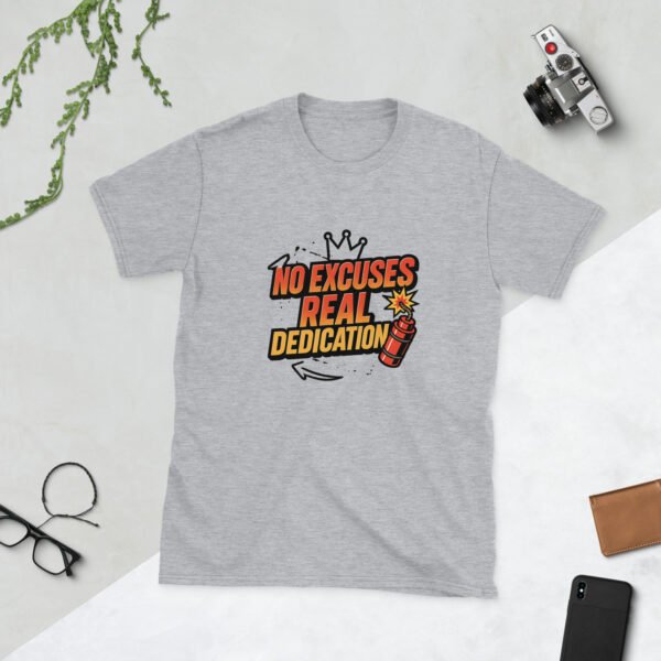 NO EXCUSES Gym Tee – REAL DEDICATION Workout Shirt - Image 3